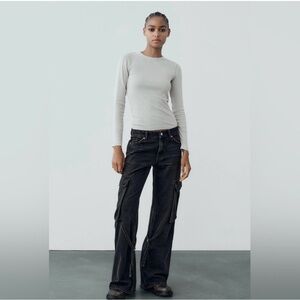 Zara Black Wide Leg Jeans